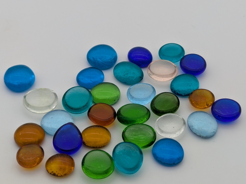 Glasnuggets bunter Mix transparent 15-17 mm/1 kg